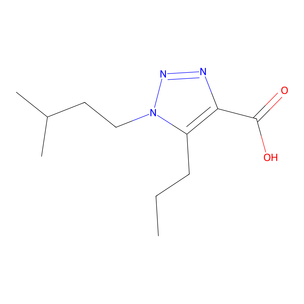 1-Isopentyl-5-propyl-1h-1,2,3-triazole-4-carboxylic acid molecular structure, CAS 1250150-18-5