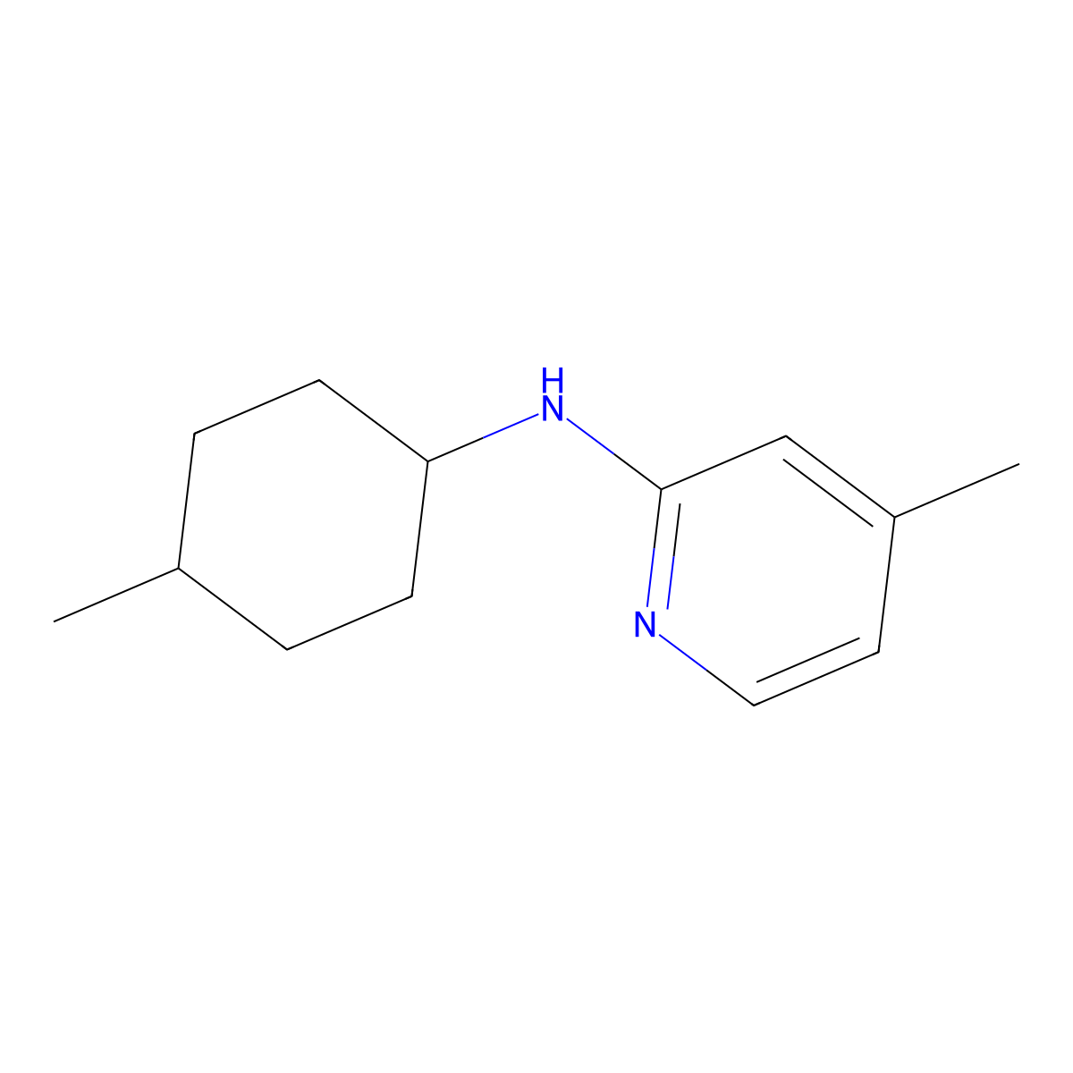 4-methyl-N-(4-methylcyclohexyl)pyridin-2-amine molecular structure, CAS 1250150-41-4