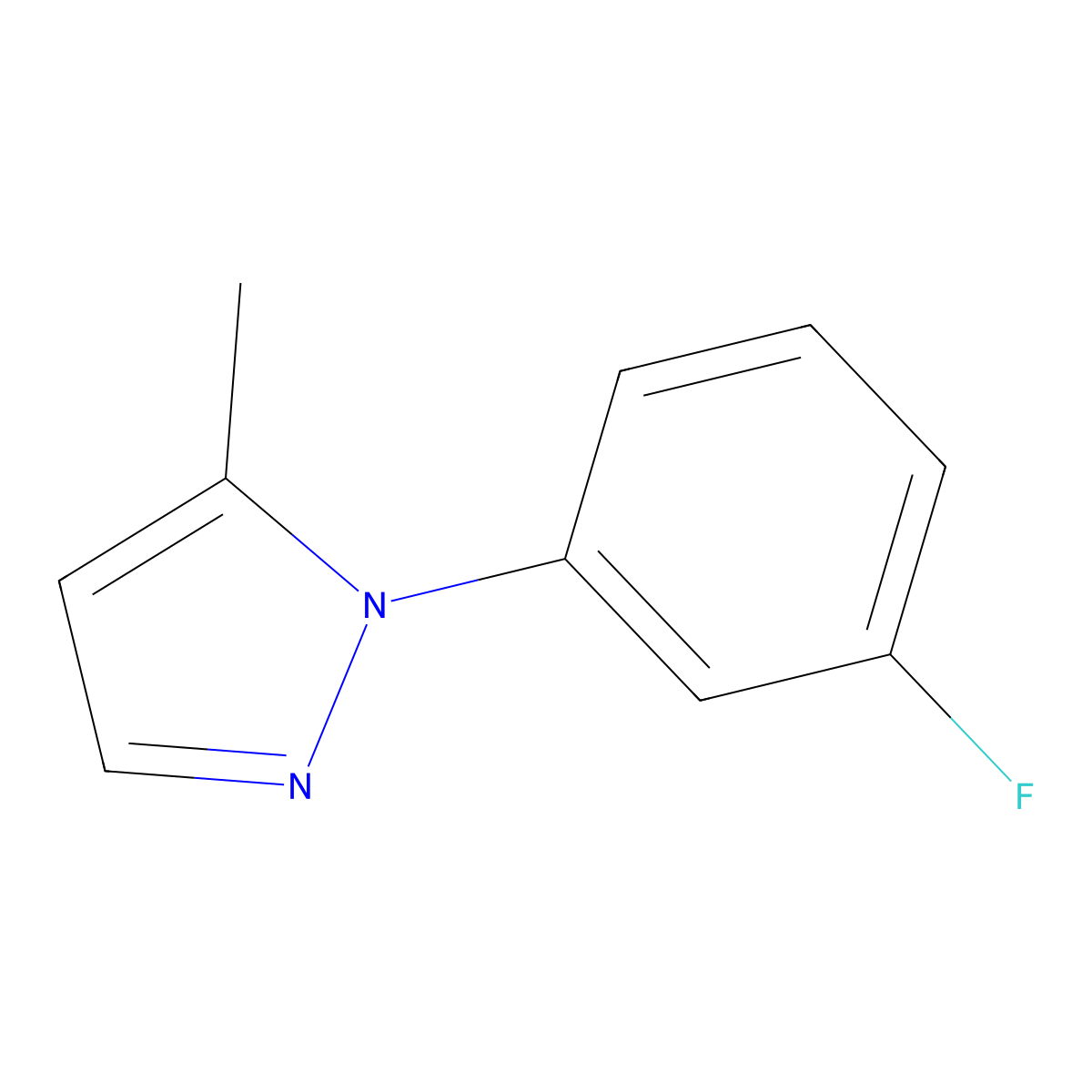 1-(3-fluorophenyl)-5-methyl-1H-pyrazole molecular structure, CAS 1250150-43-6