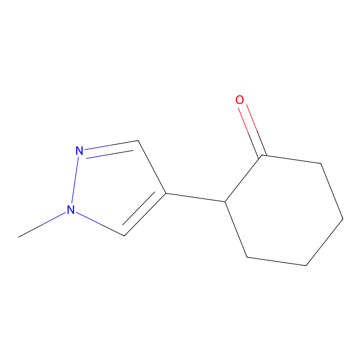 2-(1-Methyl-1H-pyrazol-4-yl)cyclohexanone molecular structure, CAS 1250151-55-3