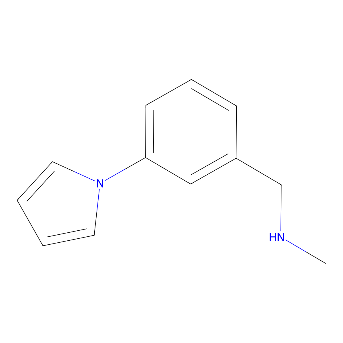 methyl({[3-(1H-pyrrol-1-yl)phenyl]methyl})amine molecular structure, CAS 1250152-19-2