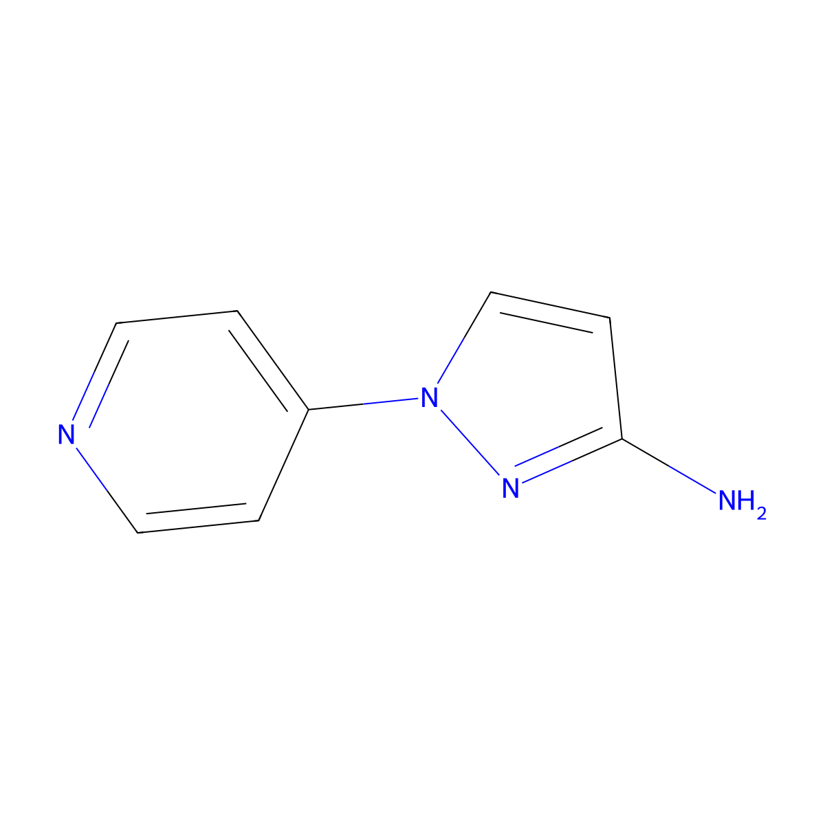 1-(pyridin-4-yl)-1H-pyrazol-3-amine molecular structure, CAS 1250155-26-0