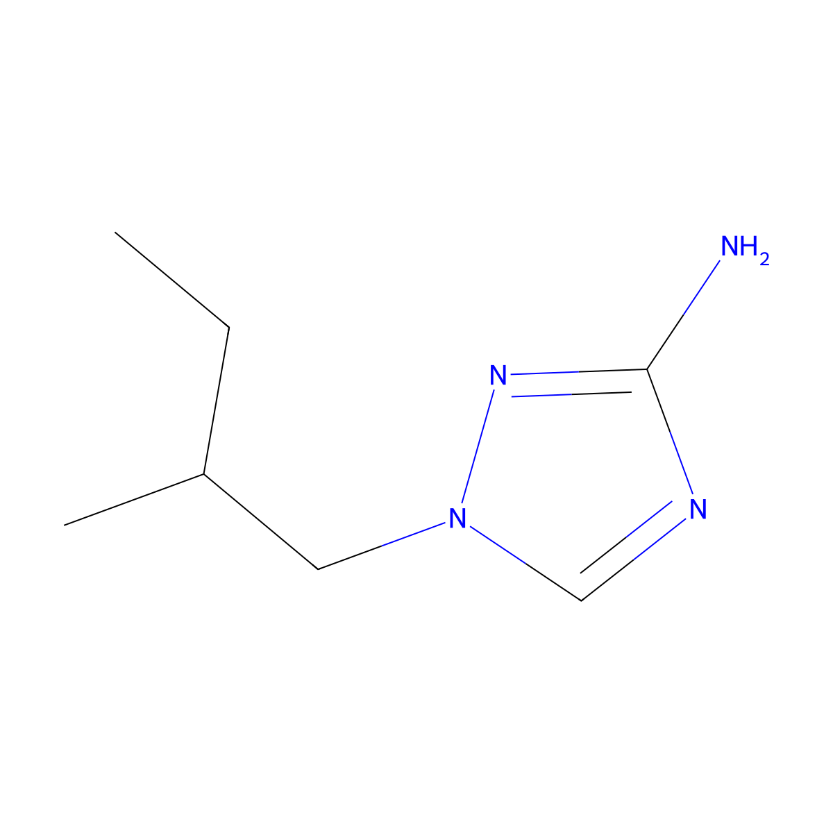 1-(2-methylbutyl)-1H-1,2,4-triazol-3-amine molecular structure, CAS 1250156-76-3