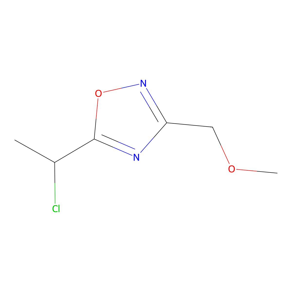 5-(1-Chloroethyl)-3-(methoxymethyl)-1,2,4-oxadiazole molecular structure, CAS 1250158-52-1