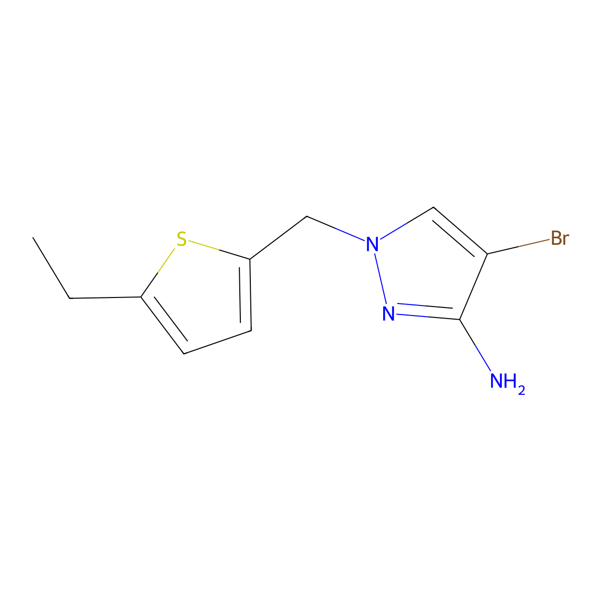 4-Bromo-1-((5-ethylthiophen-2-yl)methyl)-1h-pyrazol-3-amine molecular structure, CAS 1250159-73-9