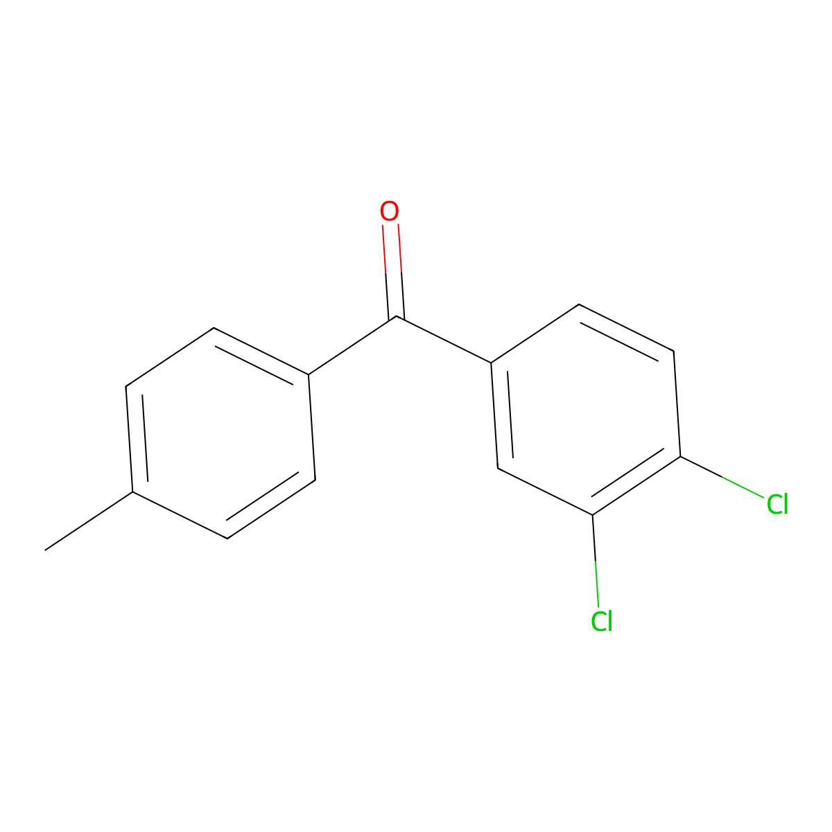 3,4-Dichloro-4'-methylbenzophenone molecular structure, CAS 125016-15-1