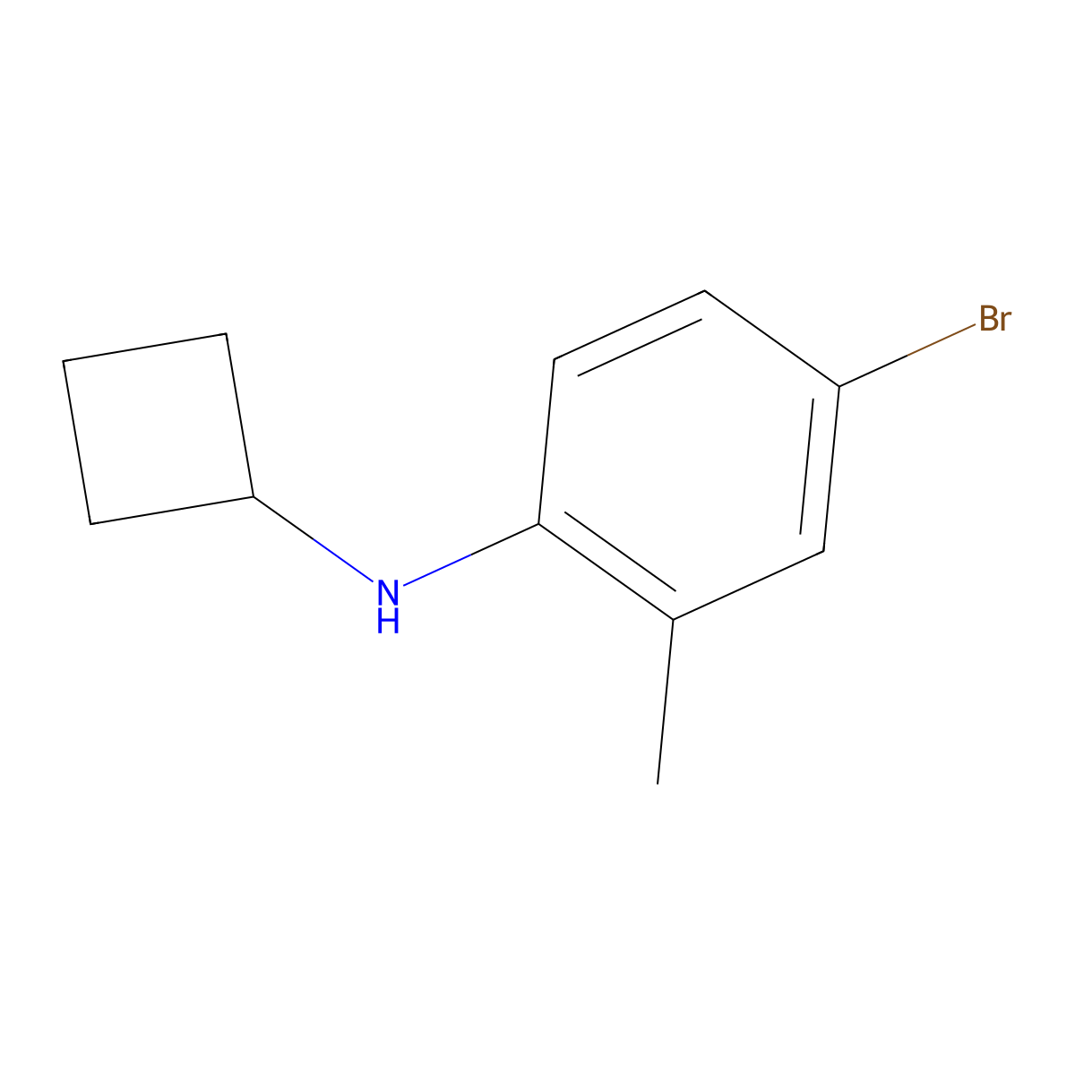 4-bromo-N-cyclobutyl-2-methylaniline molecular structure, CAS 1250160-10-1