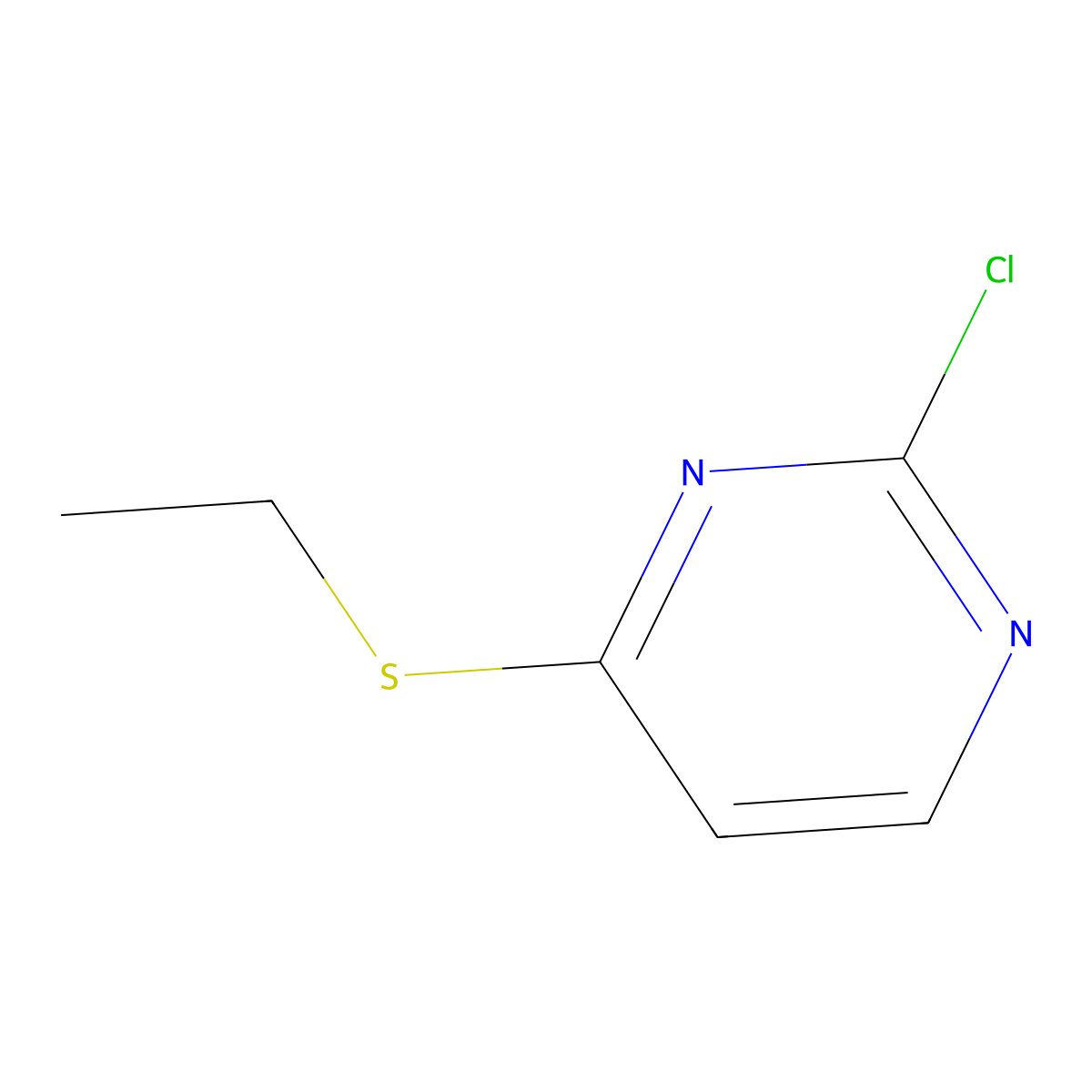 2-Chloro-4-(ethylsulfanyl)pyrimidine molecular structure, CAS 1250161-32-0