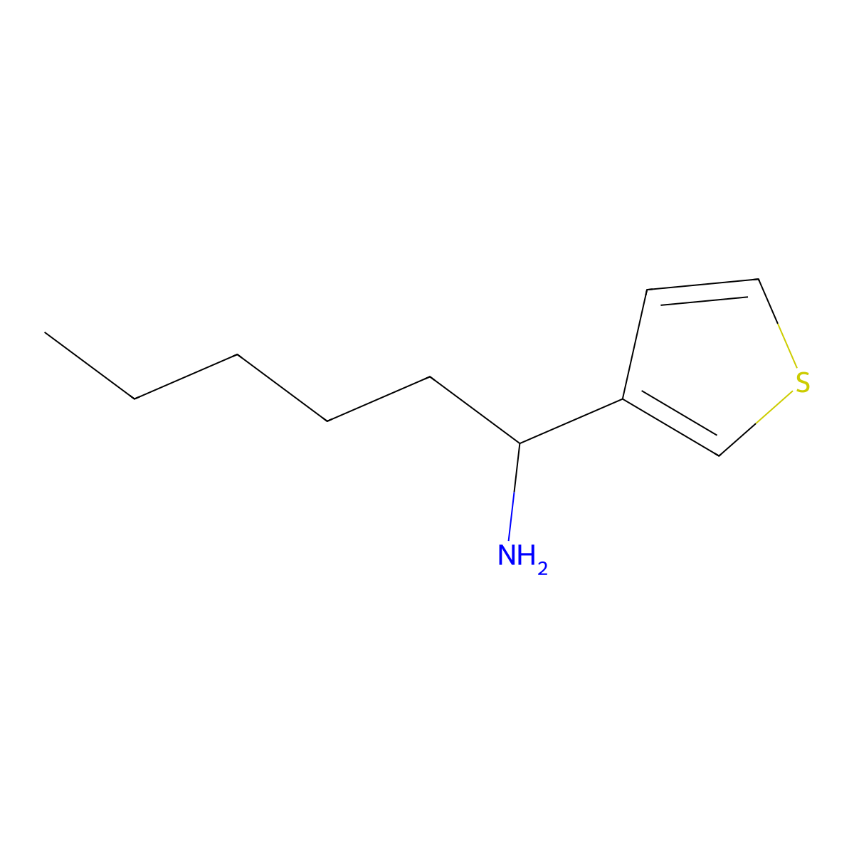 1-(Thiophen-3-yl)hexan-1-amine molecular structure, CAS 1250162-20-9