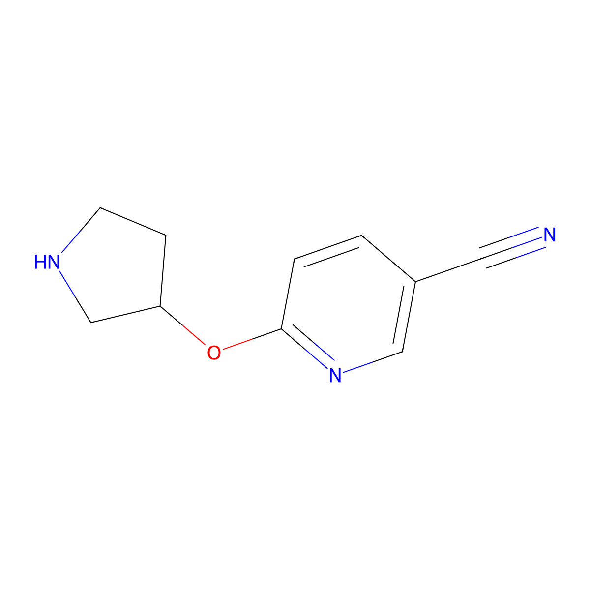 6-(Pyrrolidin-3-yloxy)pyridine-3-carbonitrile molecular structure, CAS 1250163-28-0