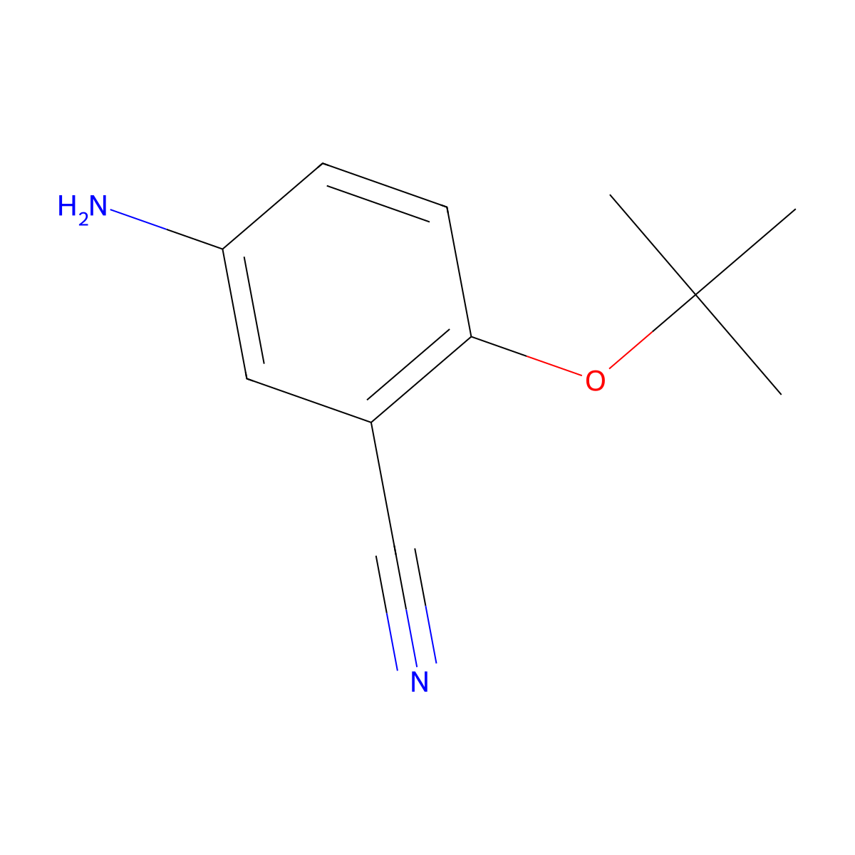 5-Amino-2-(tert-butoxy)benzonitrile molecular structure, CAS 1250163-54-2