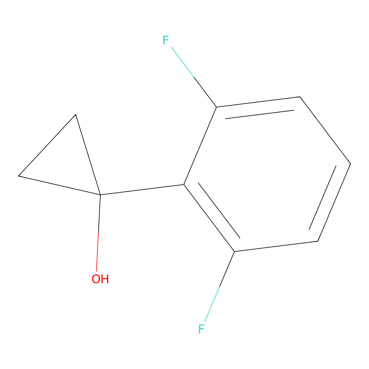 1-(2,6-Difluorophenyl)cyclopropan-1-ol molecular structure, CAS 1250163-79-1