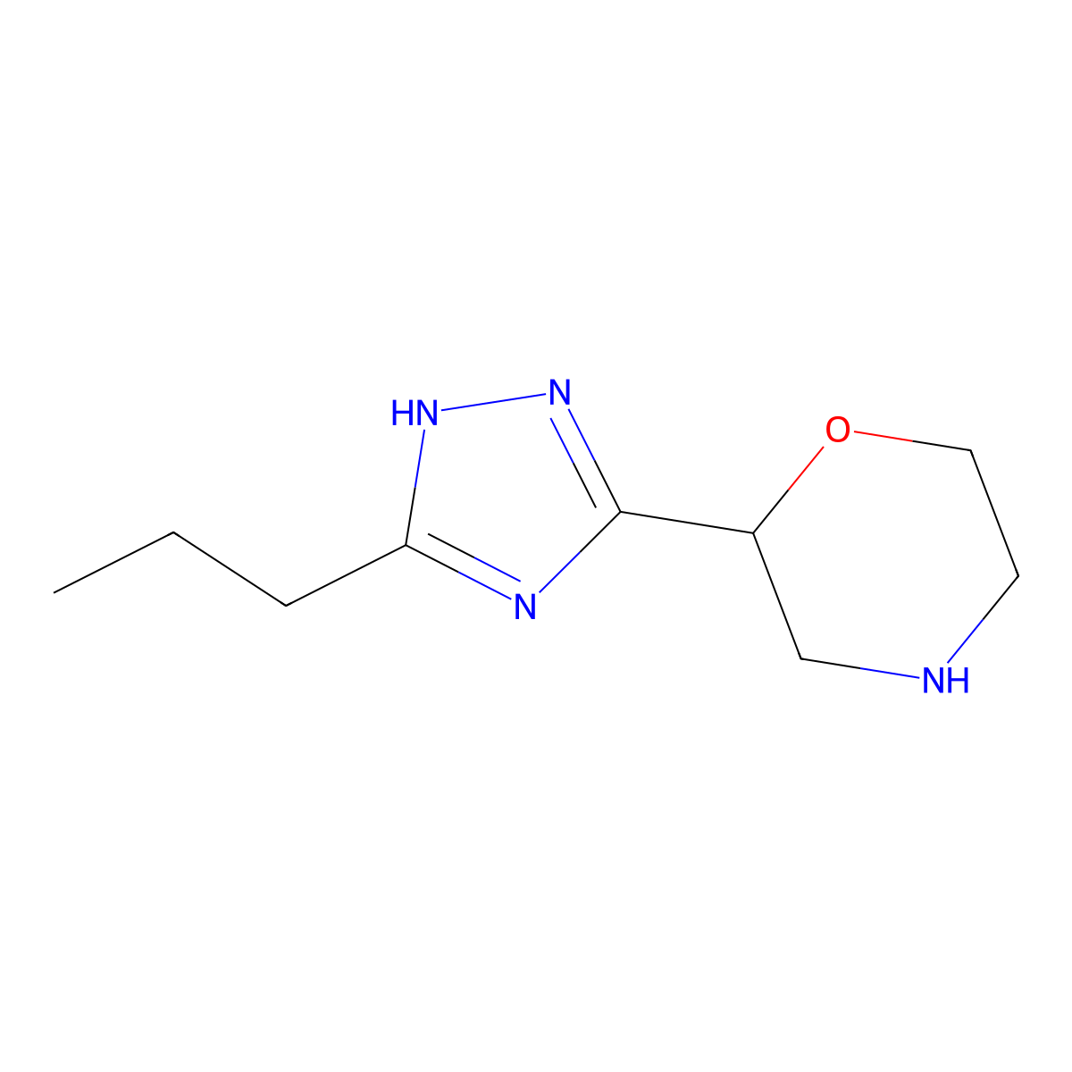 2-(3-propyl-1H-1,2,4-triazol-5-yl)morpholine molecular structure, CAS 1250167-09-9