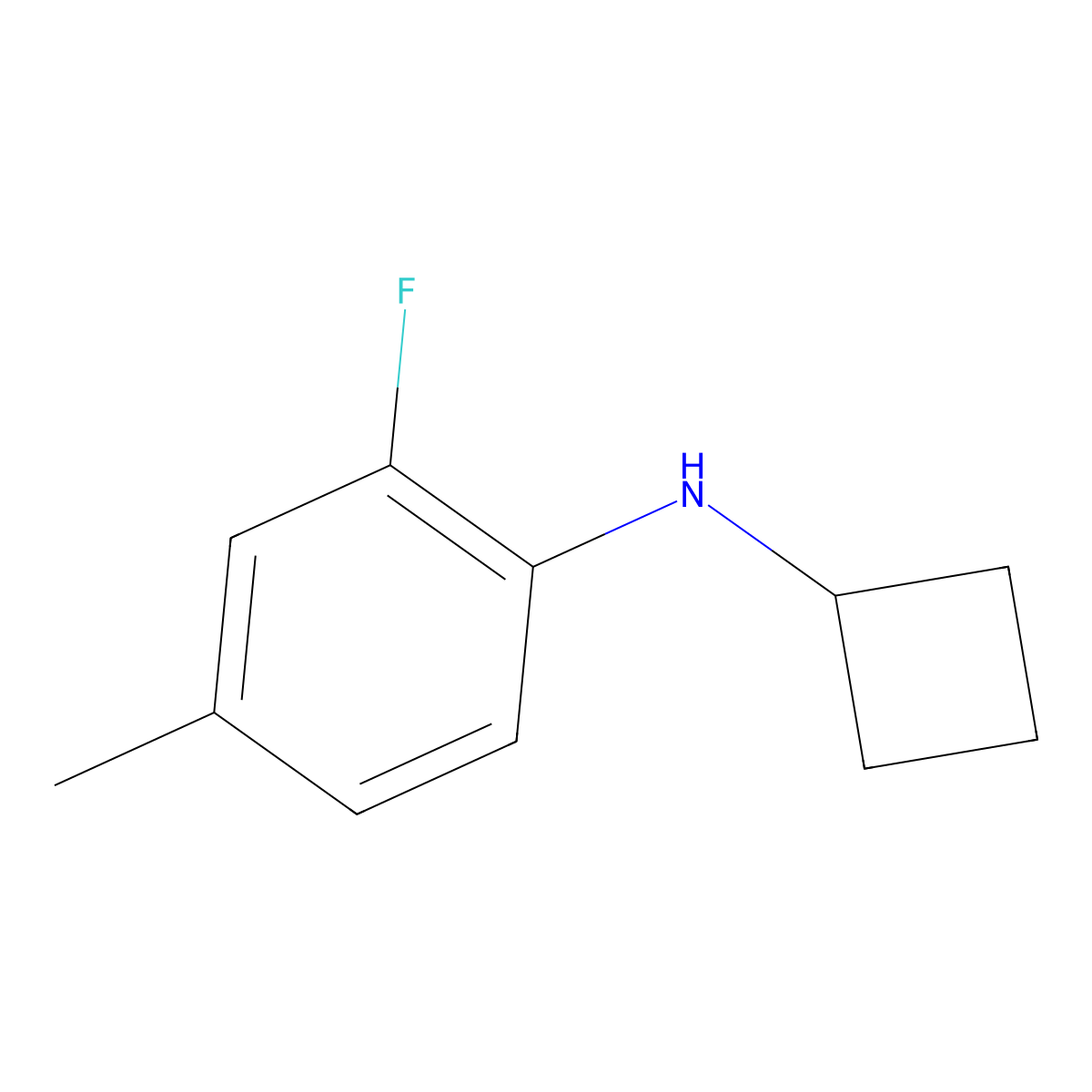 N-cyclobutyl-2-fluoro-4-methylaniline molecular structure, CAS 1250167-35-1