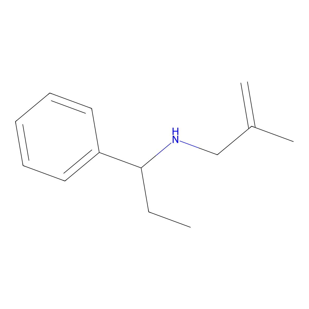 (2-Methylprop-2-en-1-yl)(1-phenylpropyl)amine molecular structure, CAS 1250167-92-0