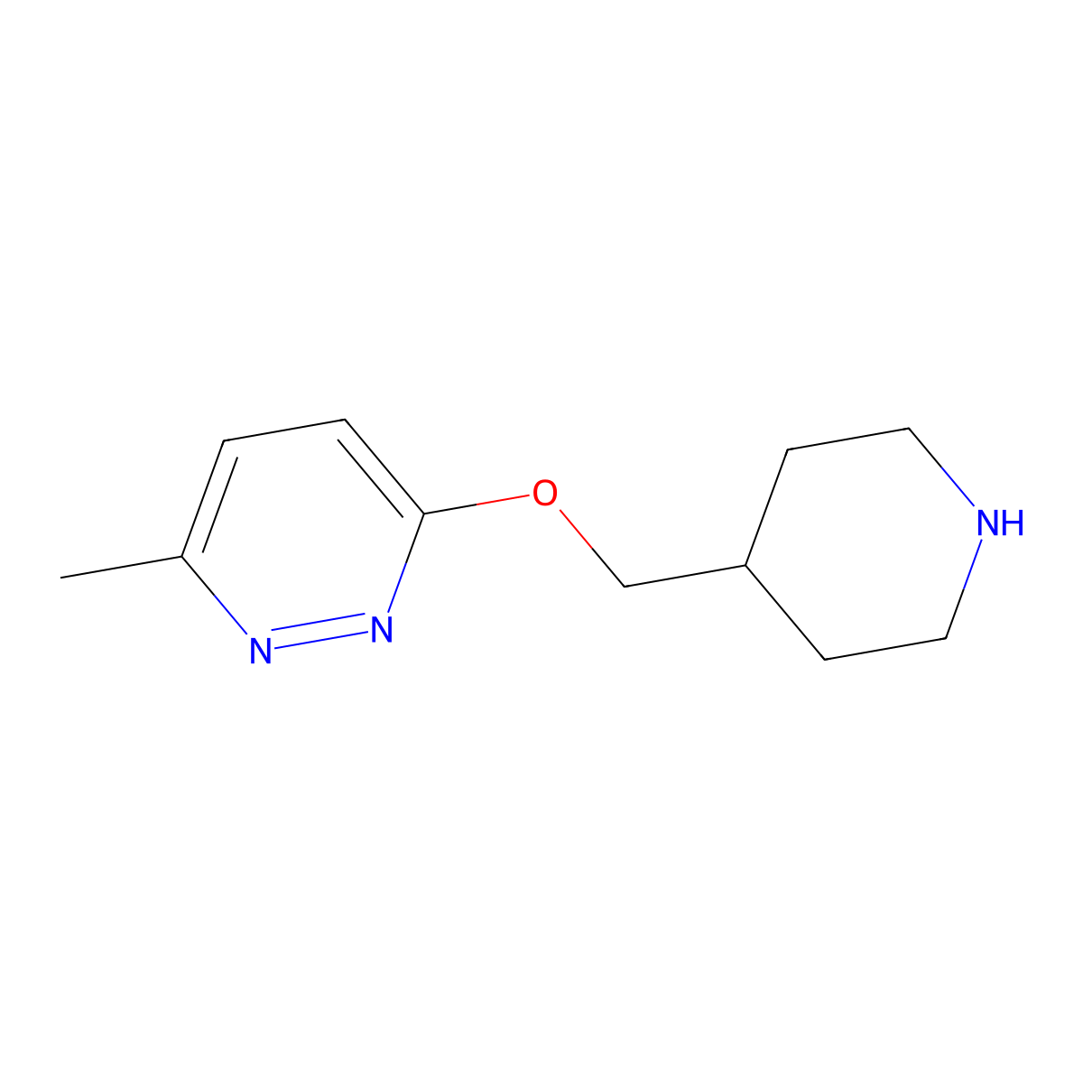 3-Methyl-6-(piperidin-4-ylmethoxy)pyridazine molecular structure, CAS 1250169-34-6