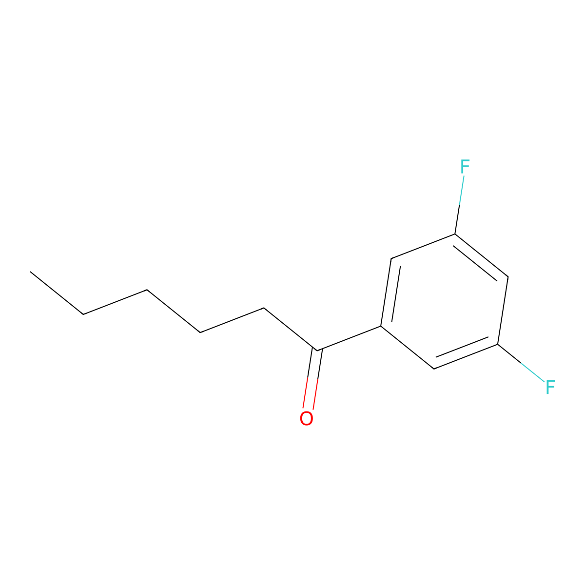 1-(3,5-Difluorophenyl)hexan-1-one molecular structure, CAS 1250169-90-4