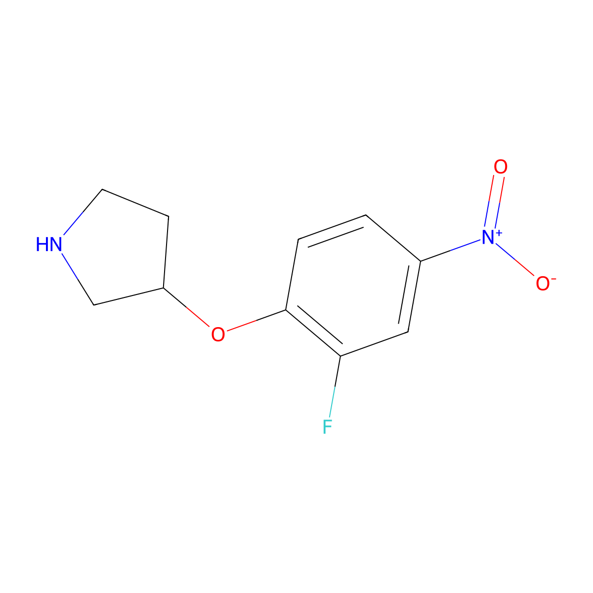 3-(2-Fluoro-4-nitrophenoxy)pyrrolidine molecular structure, CAS 1250170-10-5