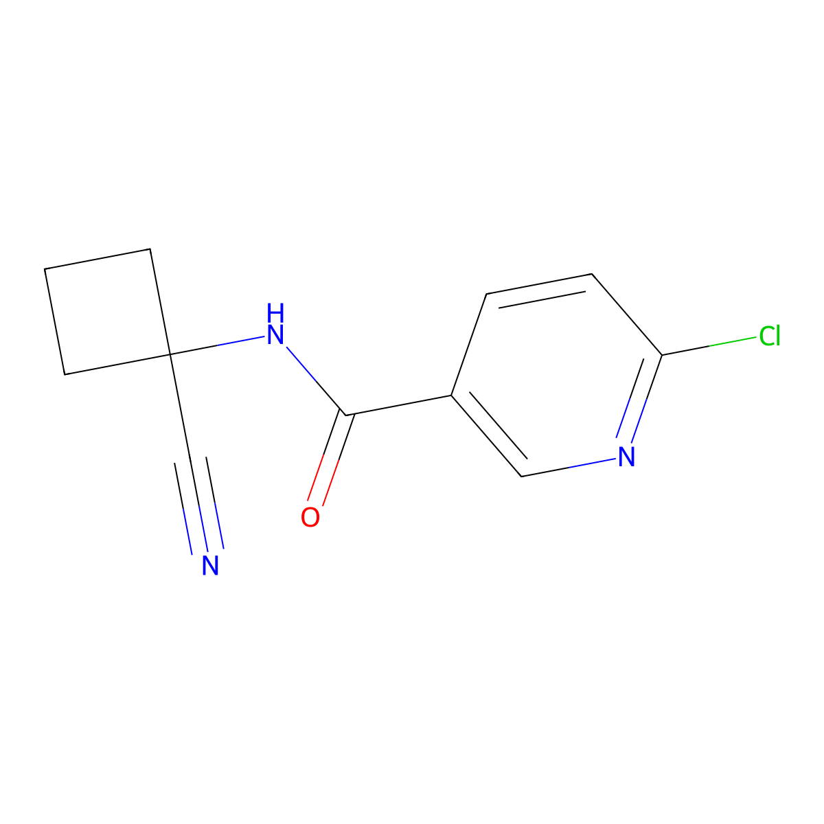 6-chloro-N-(1-cyanocyclobutyl)pyridine-3-carboxamide molecular structure, CAS 1250171-95-9