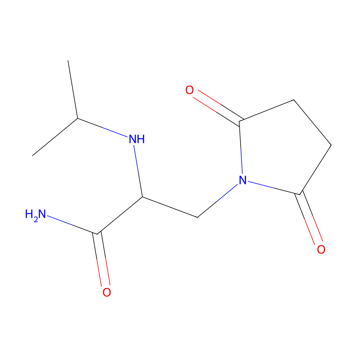 3-(2,5-Dioxopyrrolidin-1-yl)-2-(isopropylamino)propanamide molecular structure, CAS 1250172-00-9
