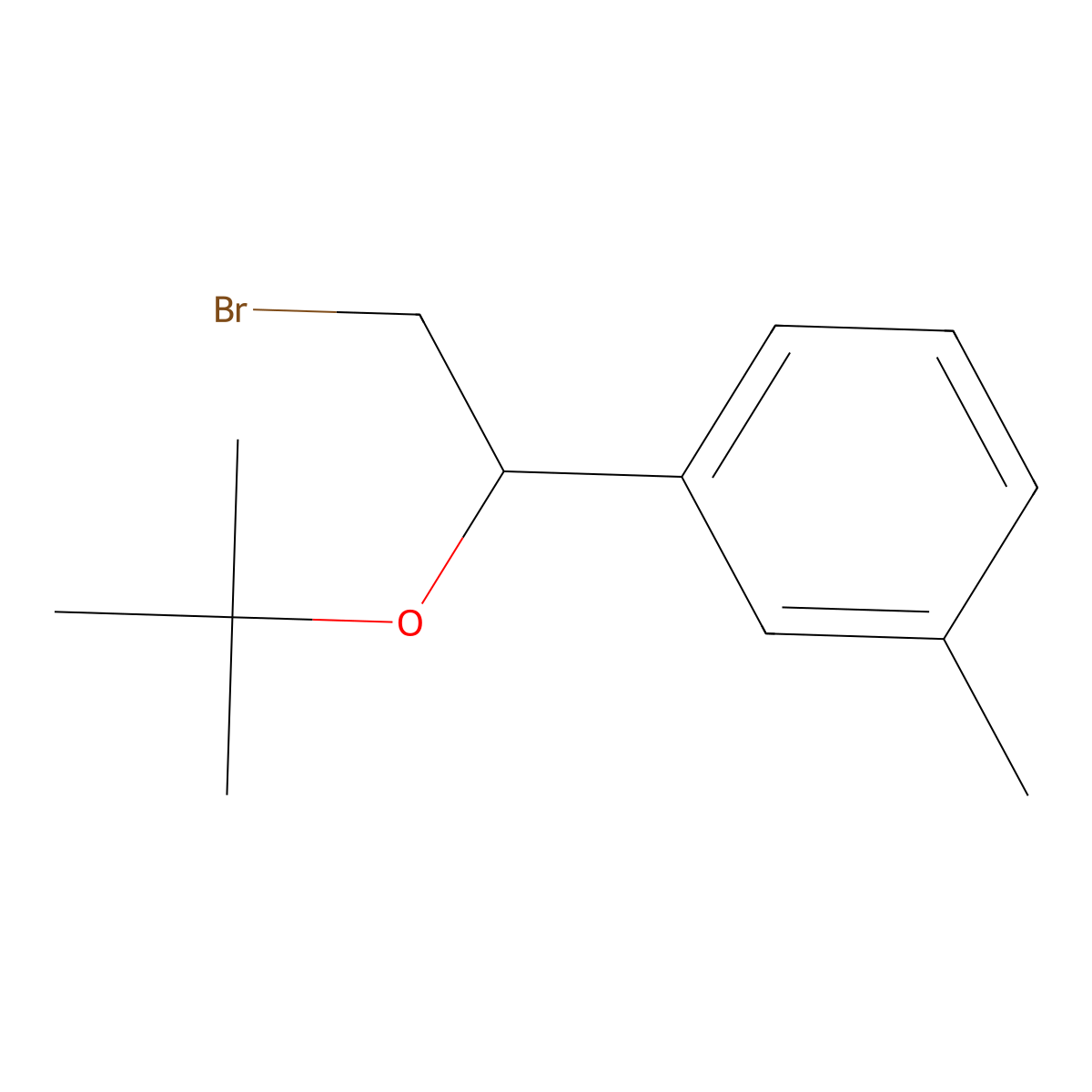 1-(2-Bromo-1-(tert-butoxy)ethyl)-3-methylbenzene molecular structure, CAS 1250172-40-7