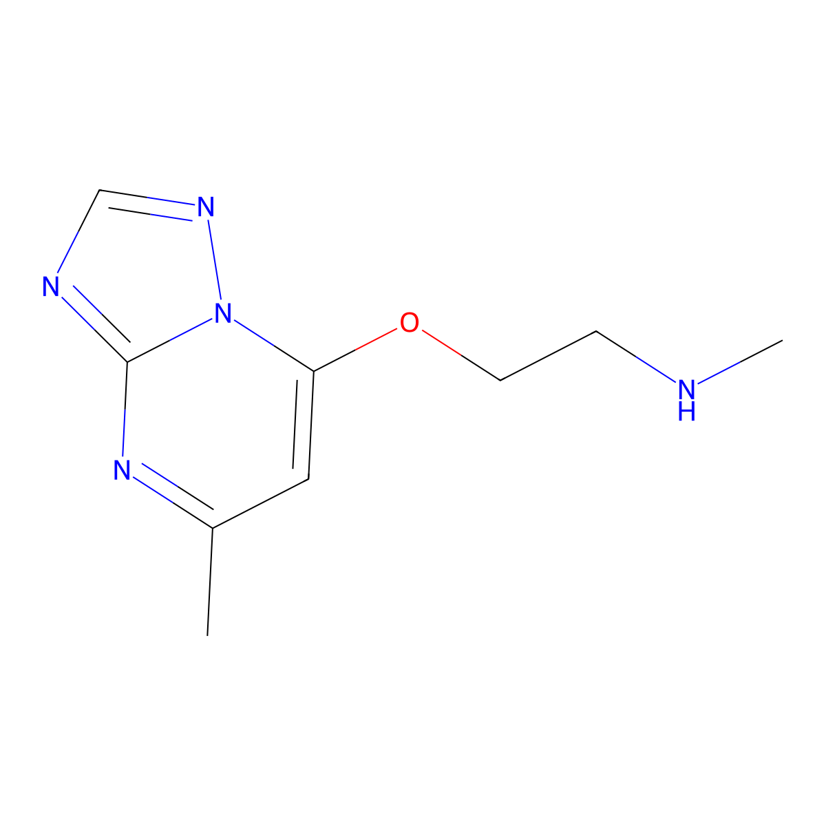 Methyl[2-({5-methyl-[1,2,4]triazolo[1,5-a]pyrimidin-7-yl}oxy)ethyl]amine molecular structure, CAS 1250173-02-4
