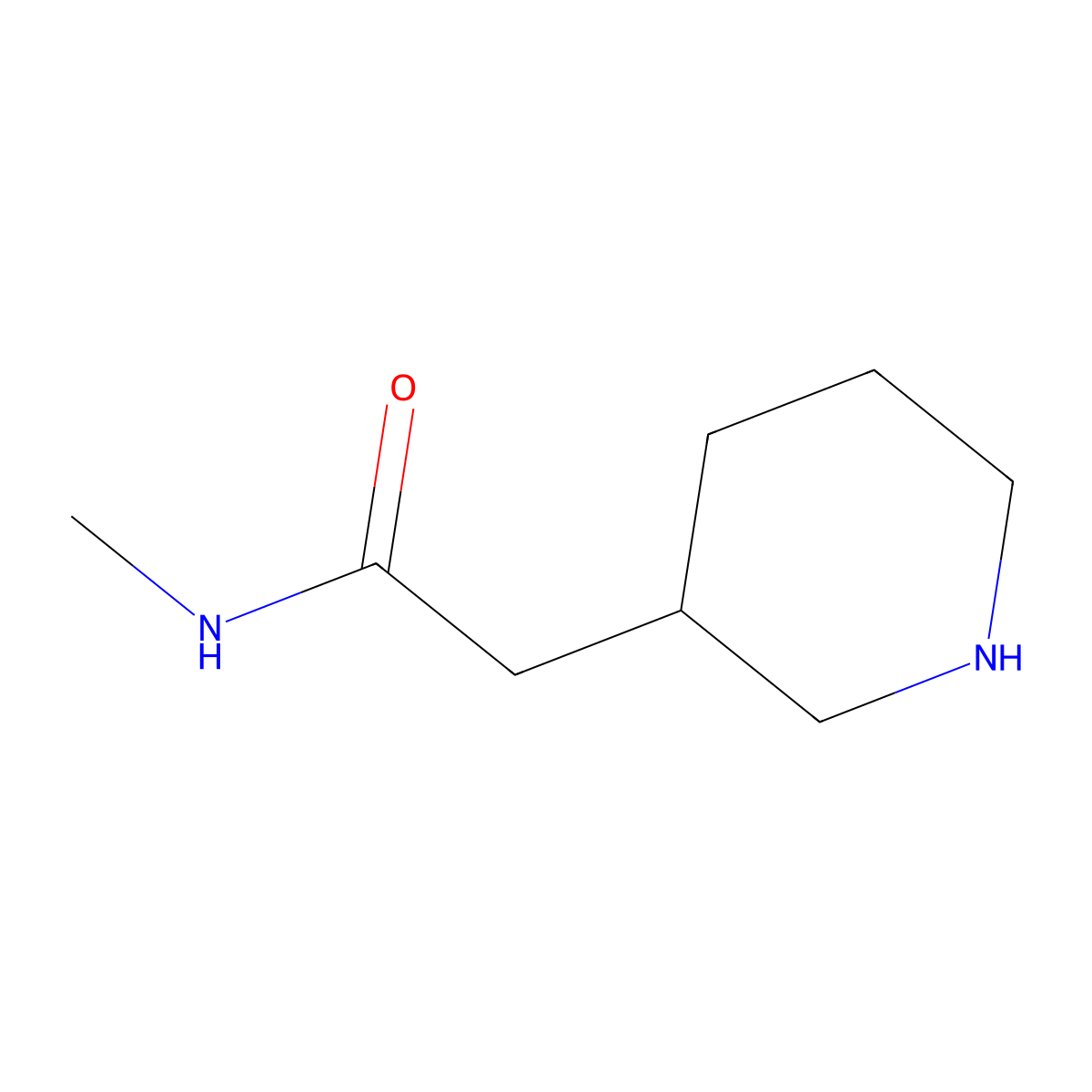 N-methyl-2-(piperidin-3-yl)acetamide molecular structure, CAS 1250175-60-0