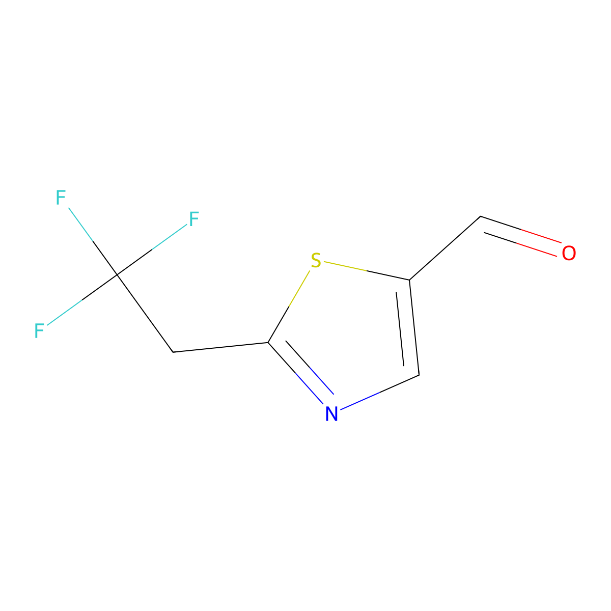 2-(2,2,2-Trifluoroethyl)-1,3-thiazole-5-carbaldehyde molecular structure, CAS 1250177-15-1