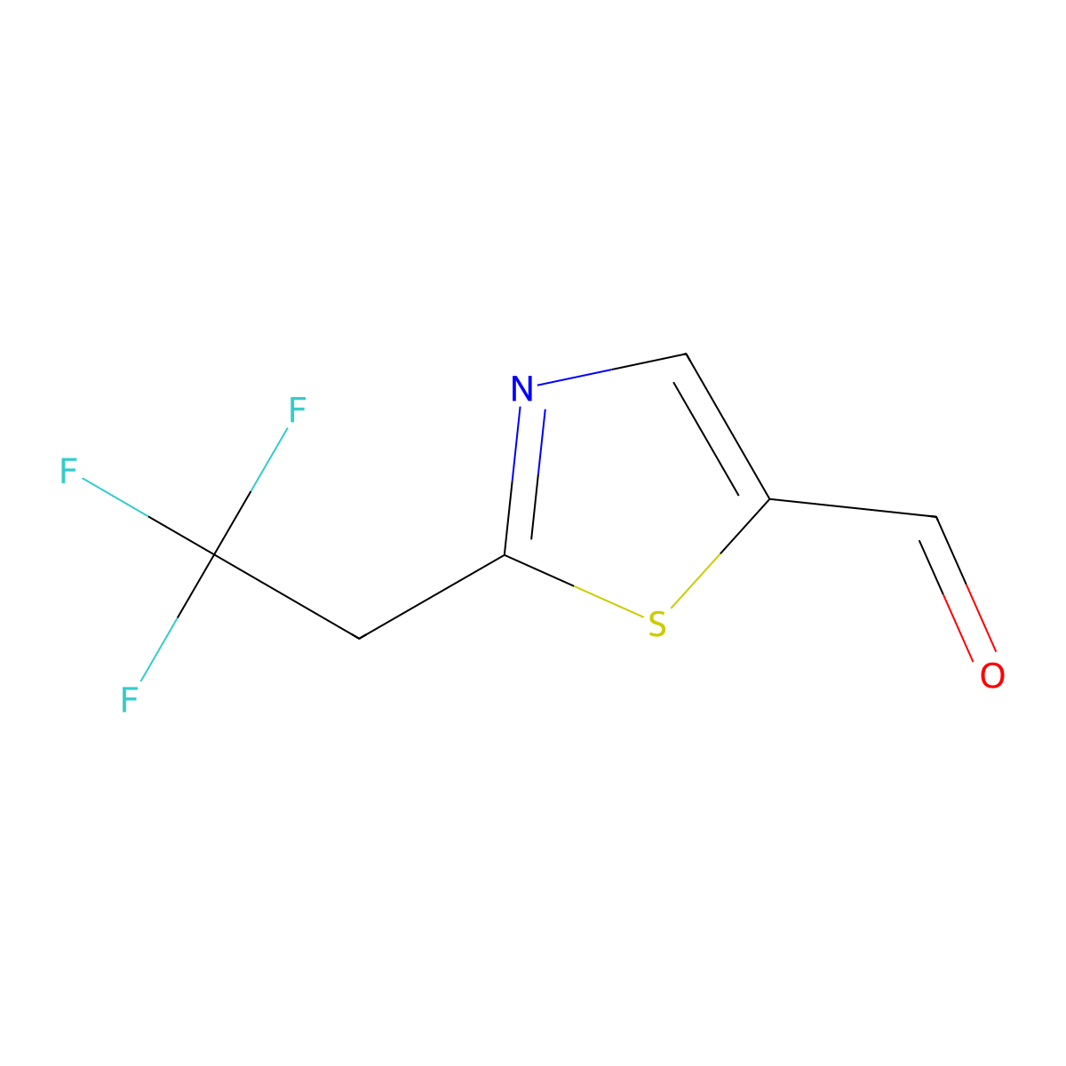 2-(2,2,2-Trifluoroethyl)-1,3-thiazole-5-carbaldehyde molecular structure, CAS 1250177-15-1