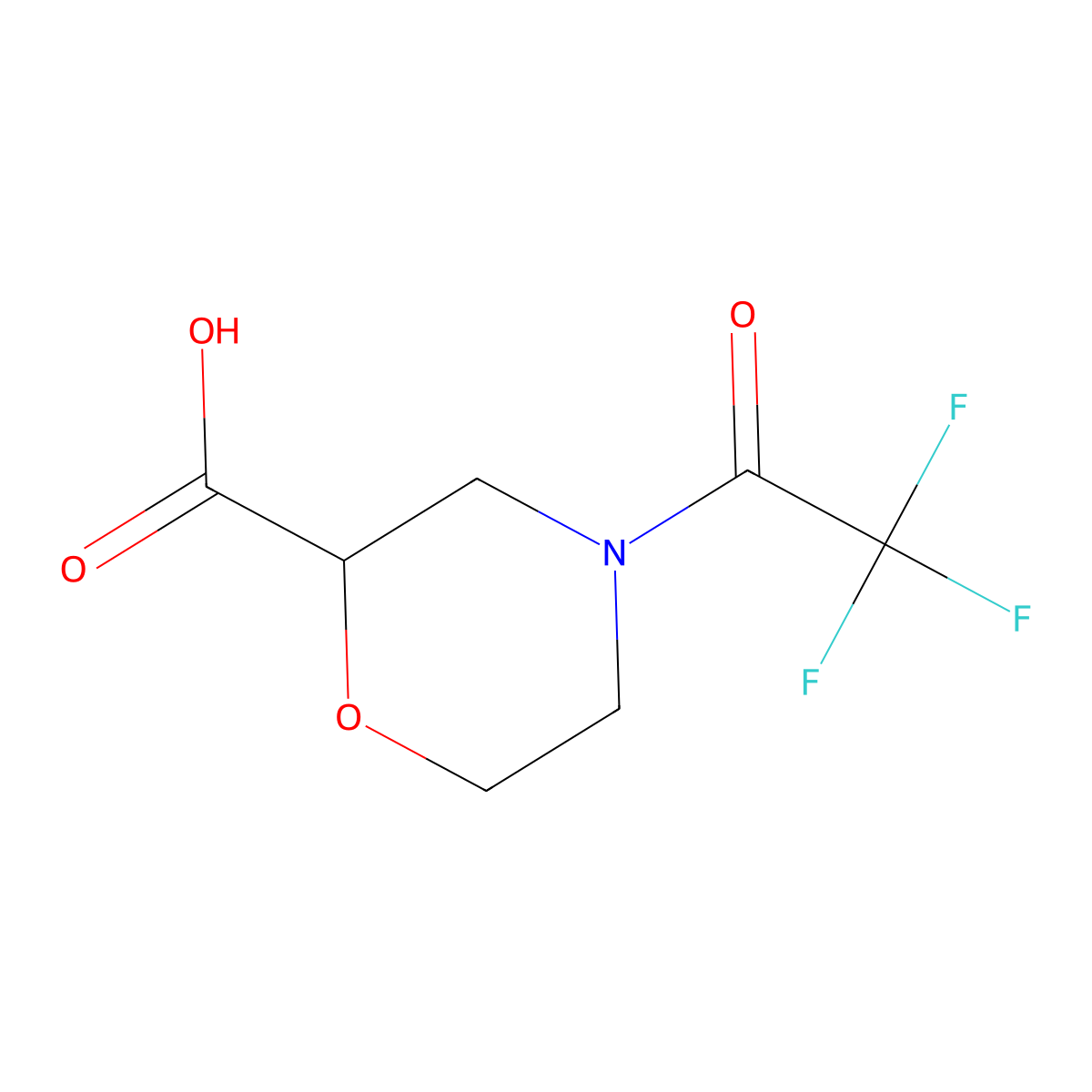 4-(Trifluoroacetyl)morpholine-2-carboxylic acid molecular structure, CAS 1250177-52-6