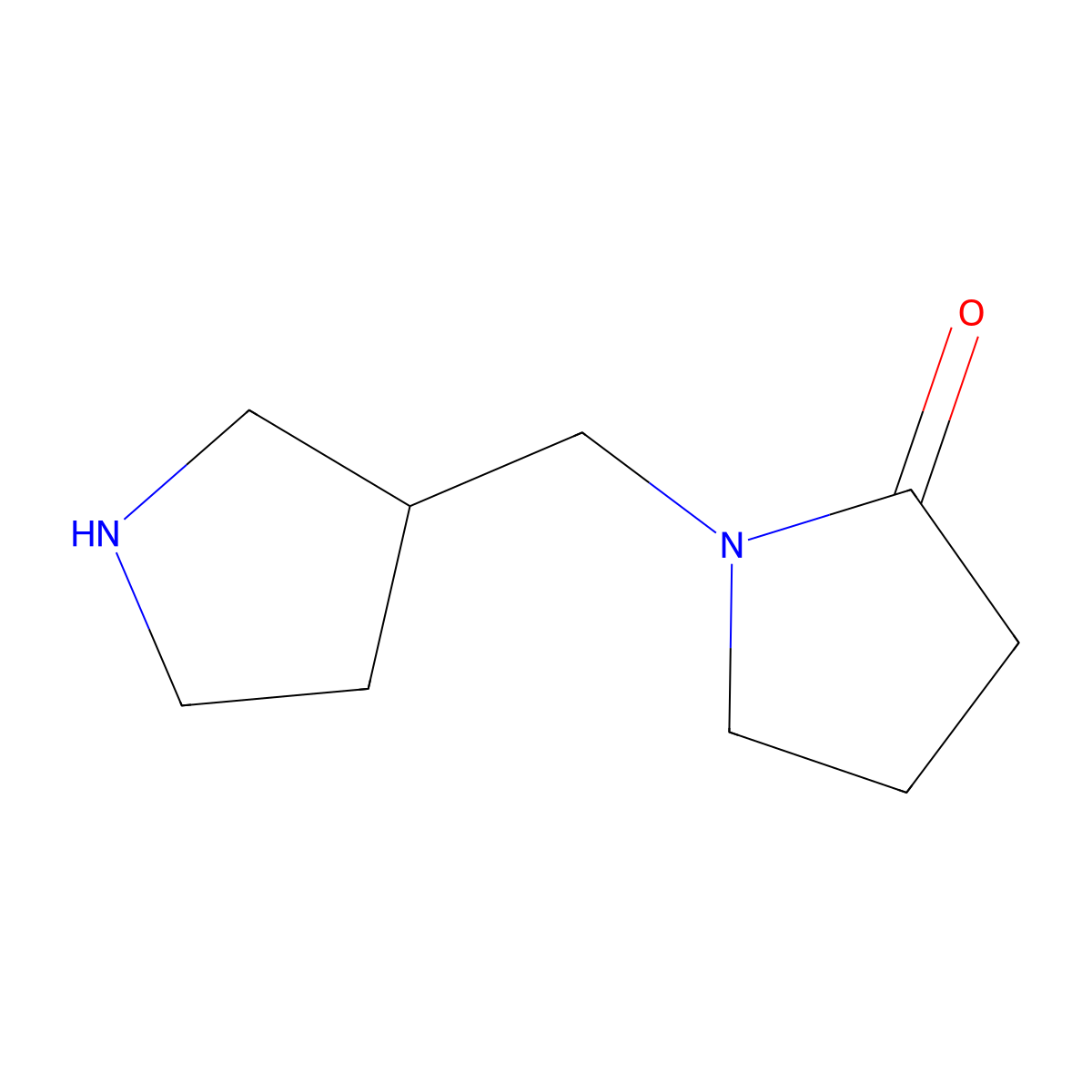 1-((Pyrrolidin-3-yl)methyl)pyrrolidin-2-one molecular structure, CAS 1250178-52-9