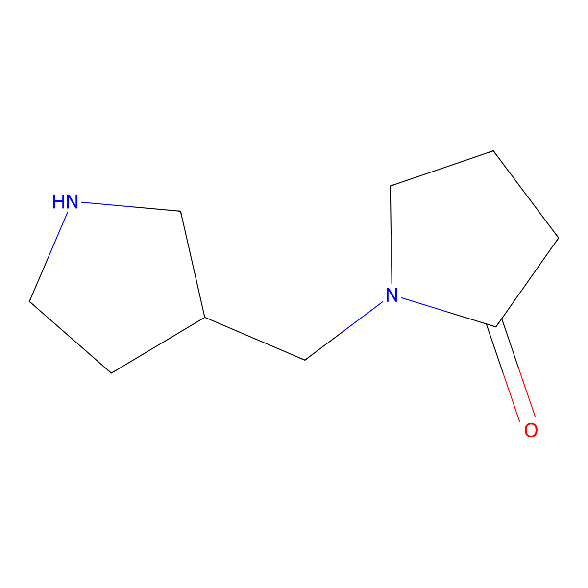 1-((Pyrrolidin-3-yl)methyl)pyrrolidin-2-one molecular structure, CAS 1250178-52-9
