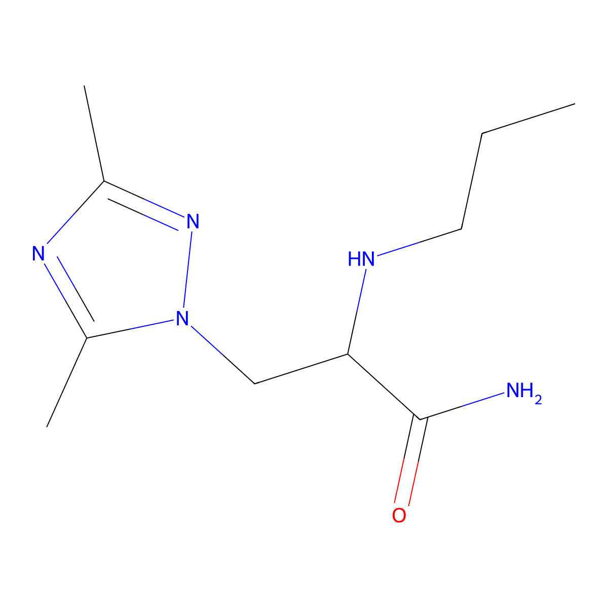 3-(3,5-Dimethyl-1h-1,2,4-triazol-1-yl)-2-(propylamino)propanamide molecular structure, CAS 1250180-30-3