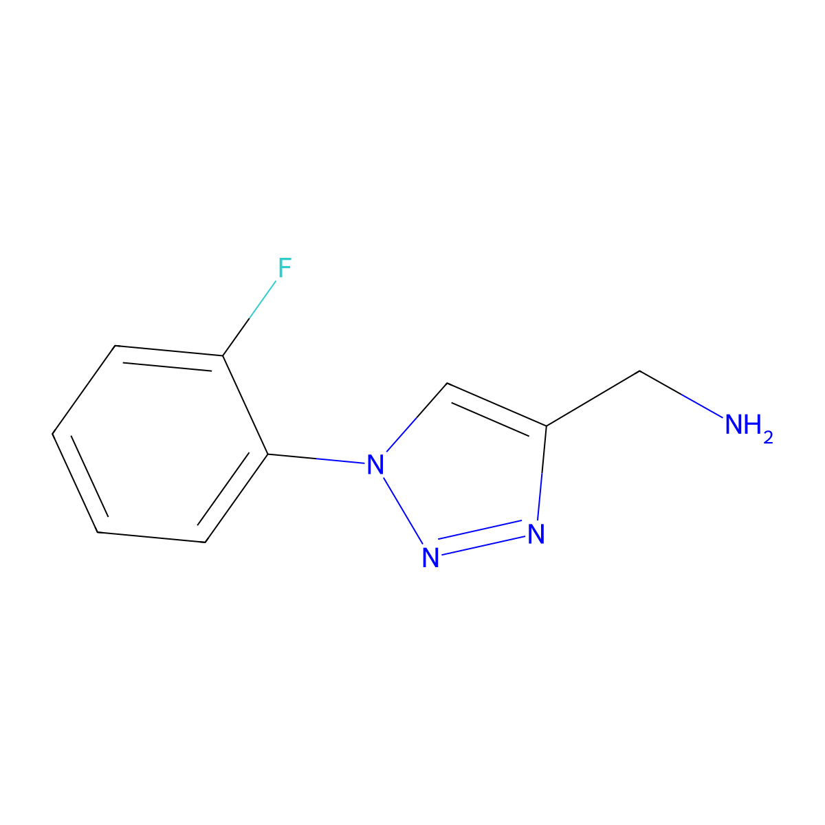 (1-(2-fluorophenyl)-1H-1,2,3-triazol-4-yl)methanamine molecular structure, CAS 1250180-52-9