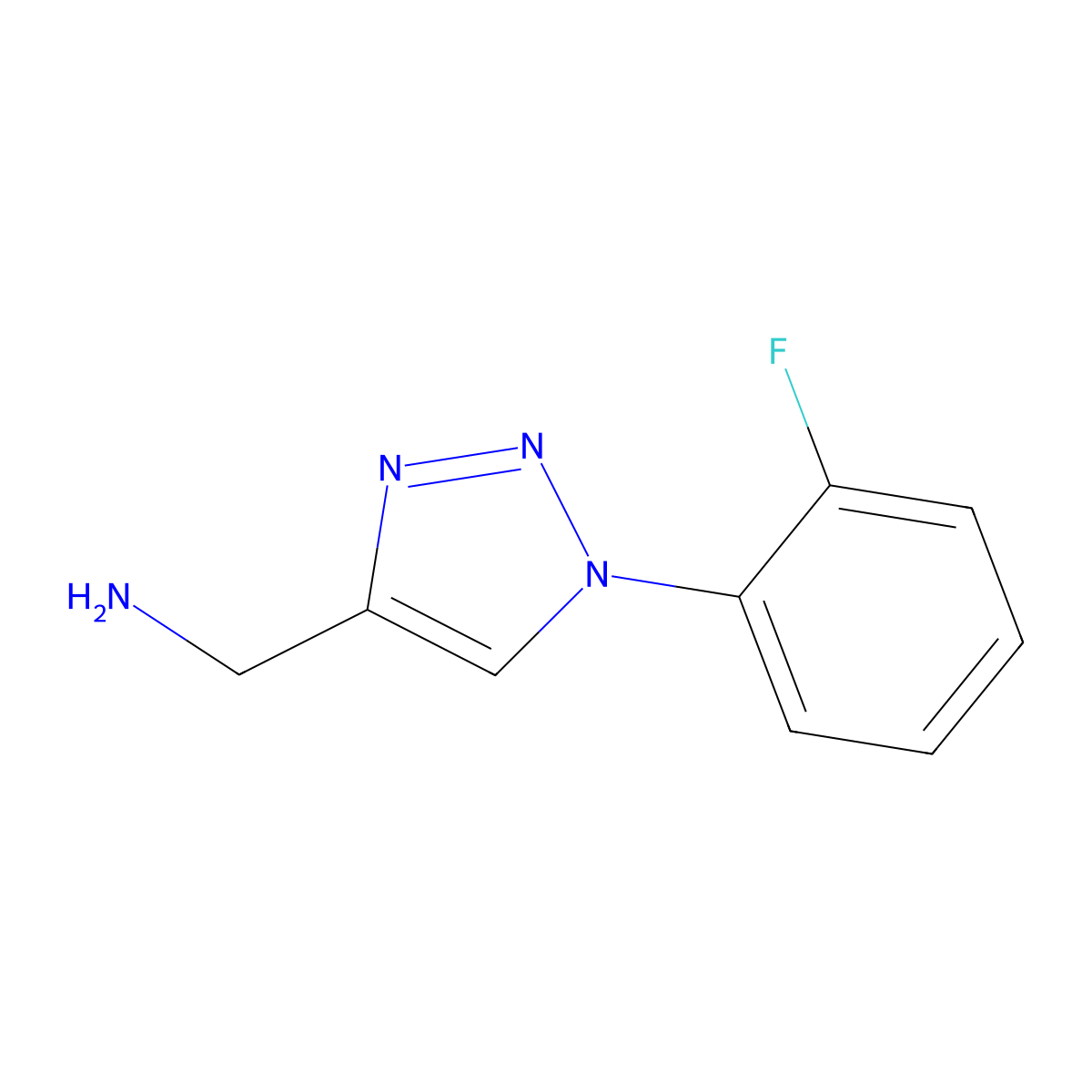 (1-(2-fluorophenyl)-1H-1,2,3-triazol-4-yl)methanamine molecular structure, CAS 1250180-52-9