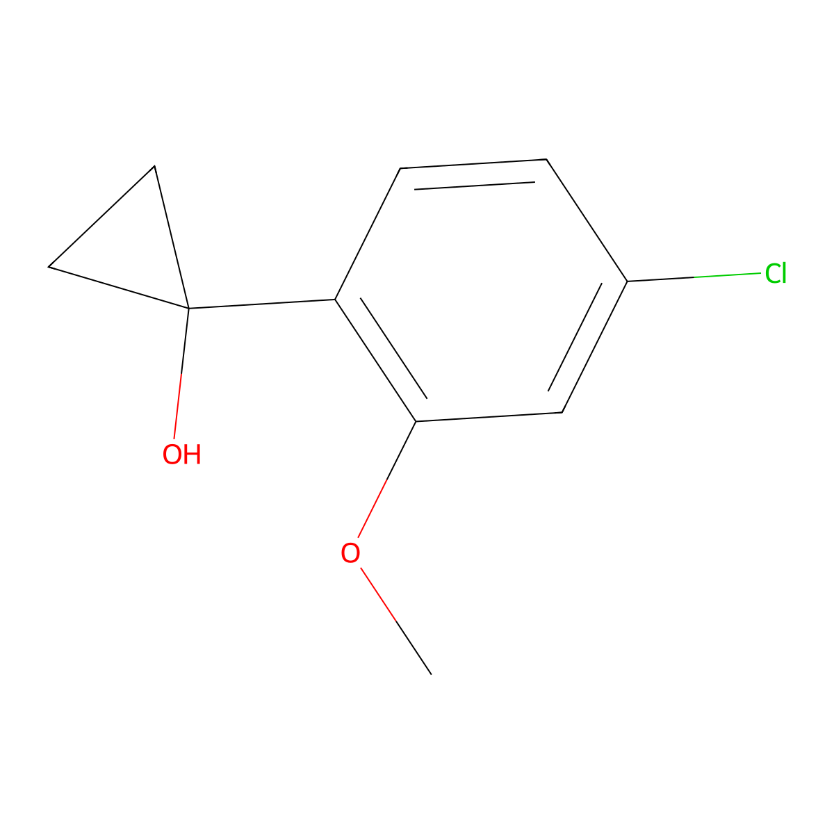 1-(4-Chloro-2-methoxyphenyl)cyclopropanol molecular structure, CAS 1250180-62-1