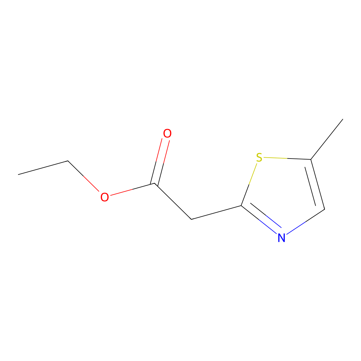 Ethyl 2-(5-methyl-1,3-thiazol-2-yl)acetate molecular structure, CAS 1250181-61-3