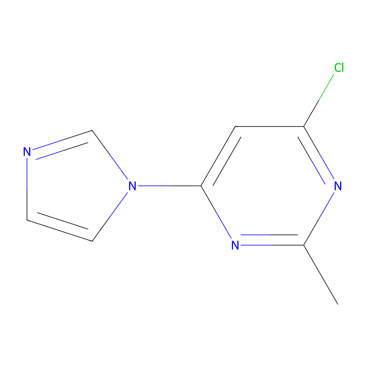 4-chloro-6-(1H-imidazol-1-yl)-2-methylpyrimidine molecular structure, CAS 1250182-02-5