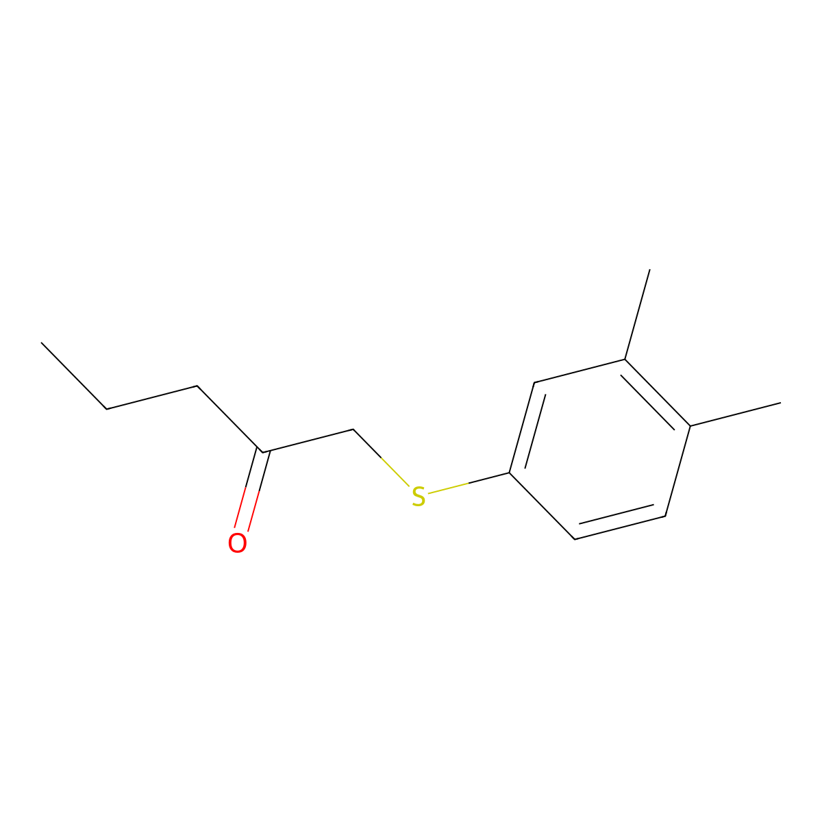 1-((3,4-Dimethylphenyl)thio)pentan-2-one molecular structure, CAS 1250184-90-7