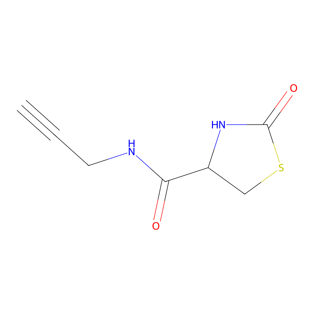 2-Oxo-N-2-propyn-1-yl-4-thiazolidinecarboxamide molecular structure, CAS 1250186-20-9