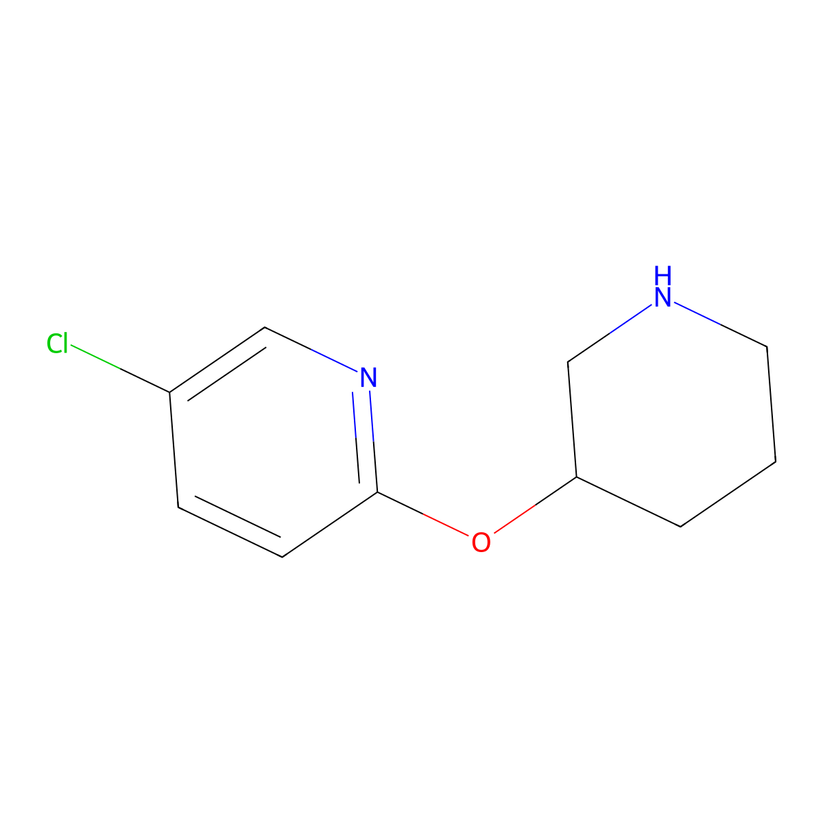5-Chloro-2-(piperidin-3-yloxy)pyridine molecular structure, CAS 1250188-27-2