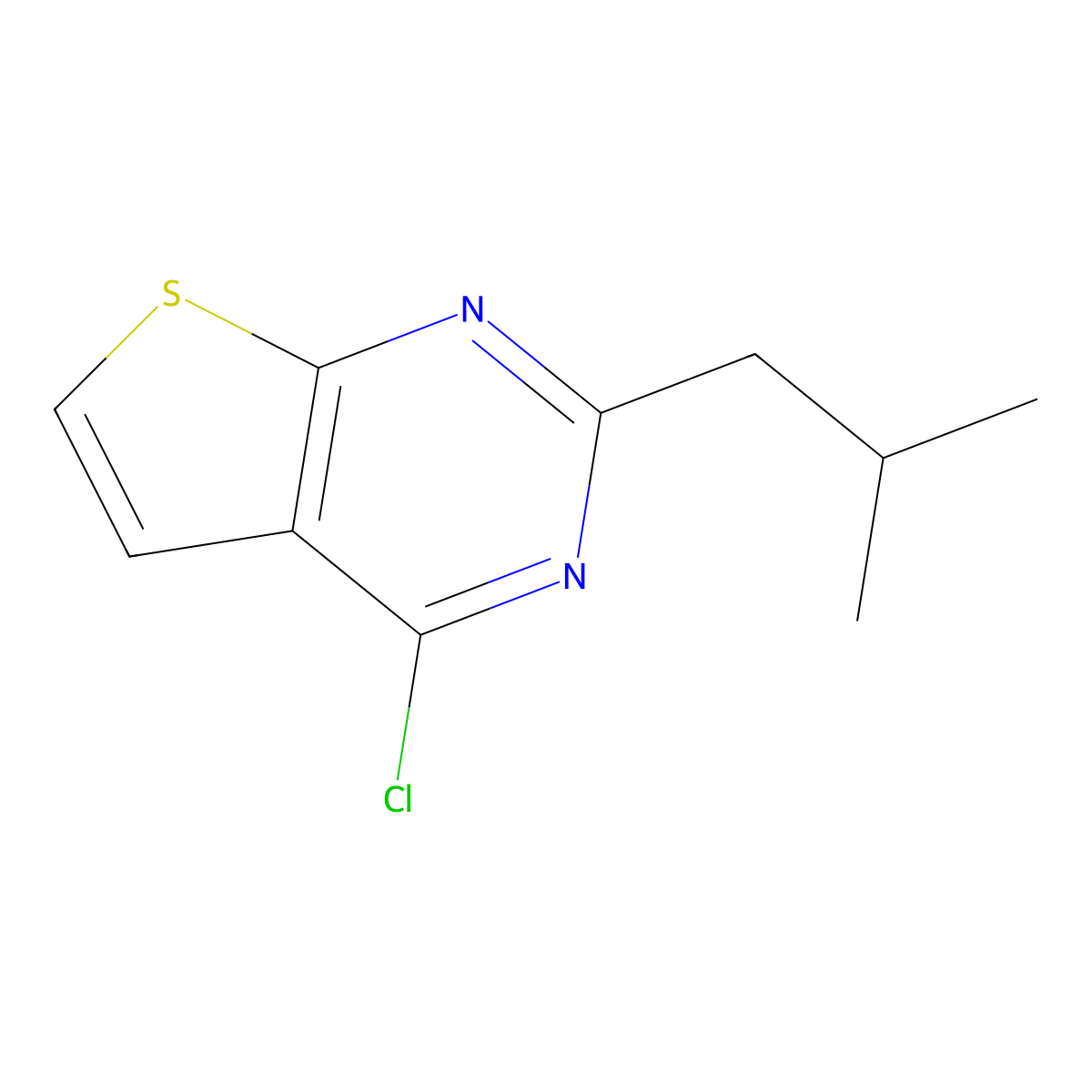 4-Chloro-2-(2-methylpropyl)thieno[2,3-d]pyrimidine molecular structure, CAS 1250189-81-1