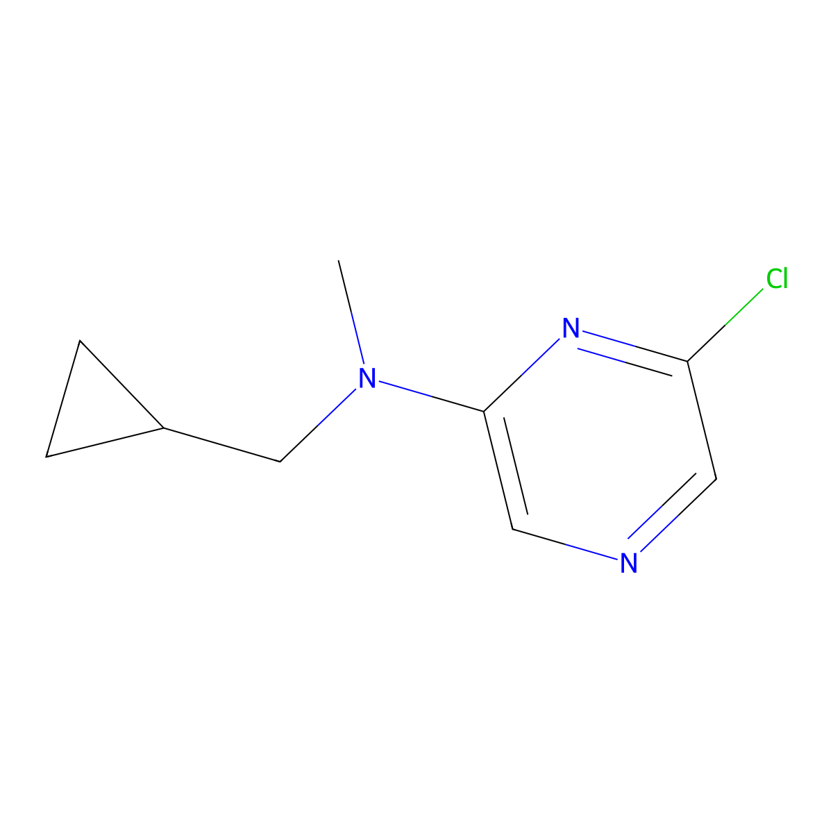6-chloro-N-(cyclopropylmethyl)-N-methylpyrazin-2-amine molecular structure, CAS 1250191-60-6