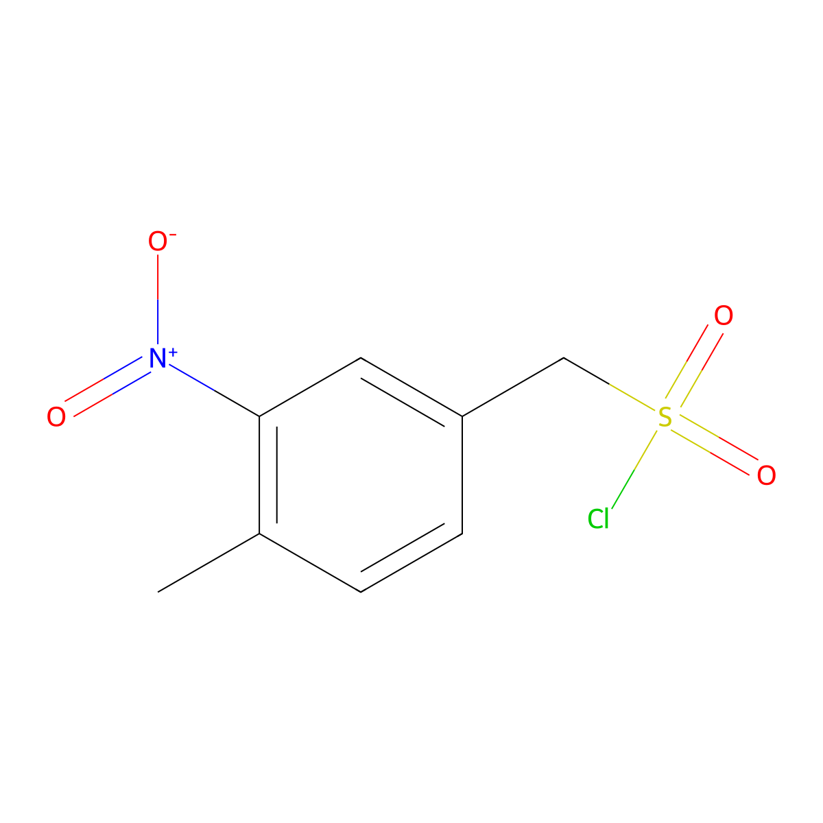 (4-Methyl-3-nitrophenyl)methanesulfonyl chloride molecular structure, CAS 1250191-81-1