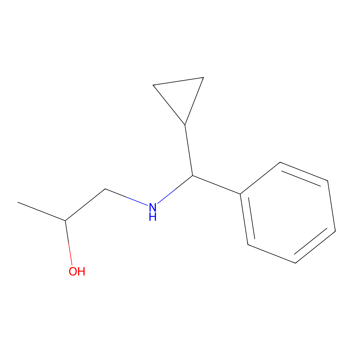 1-{[Cyclopropyl(phenyl)methyl]amino}propan-2-ol molecular structure, CAS 1250192-86-9