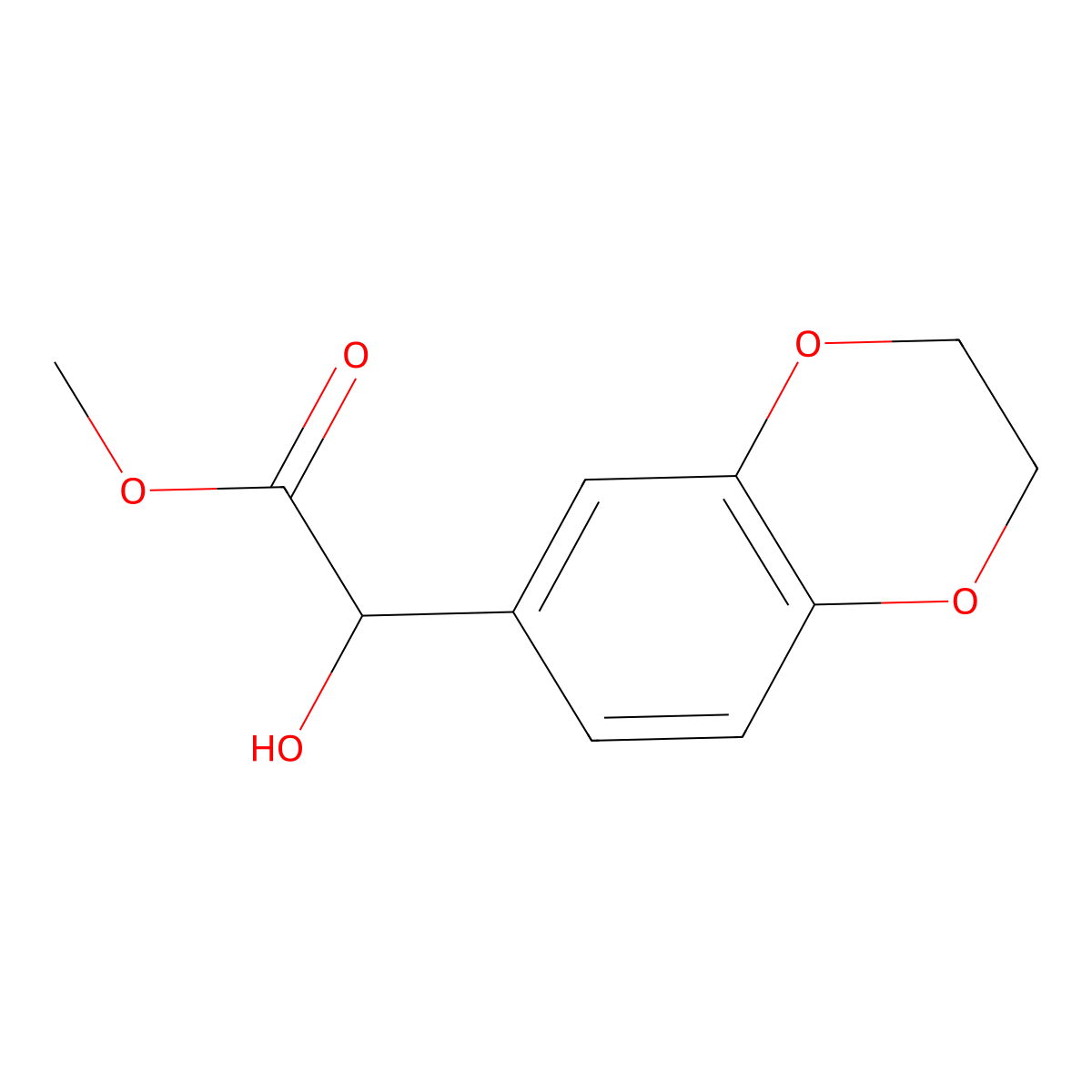 Methyl 2-(2,3-dihydro-1,4-benzodioxin-6-yl)-2-hydroxyacetate molecular structure, CAS 1250193-93-1