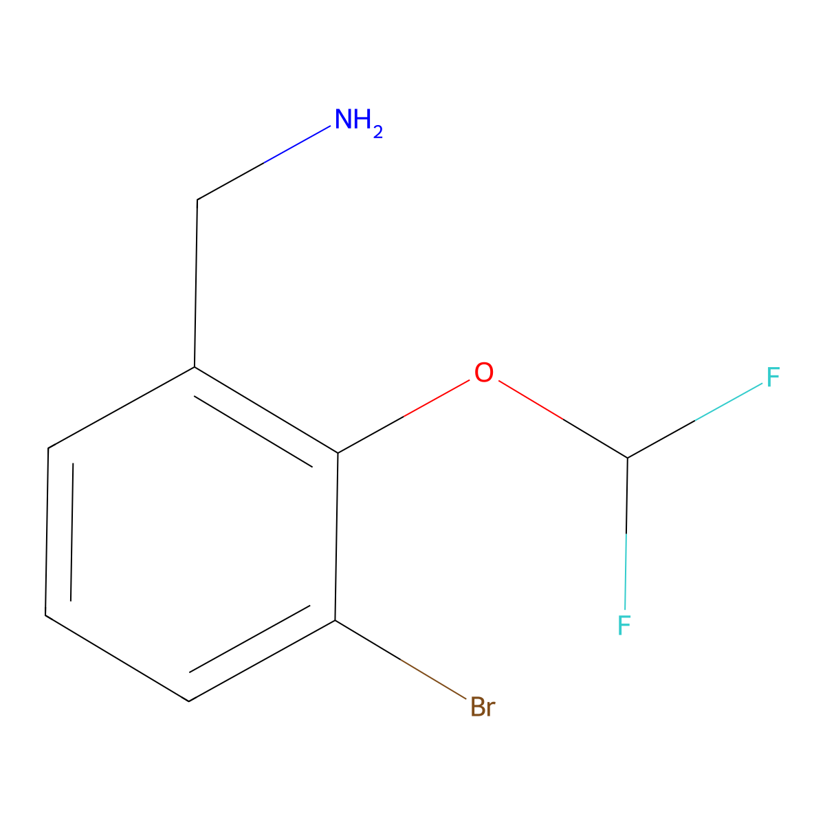 [3-Bromo-2-(difluoromethoxy)phenyl]methanamine molecular structure, CAS 1250197-42-2
