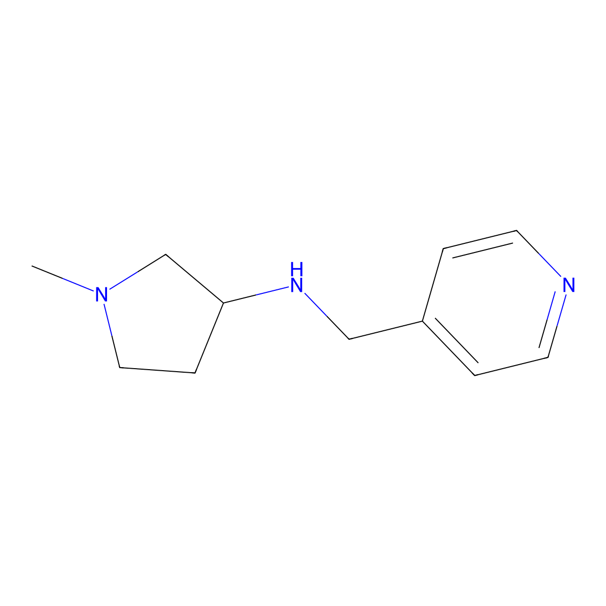 1-methyl-N-(pyridin-4-ylmethyl)pyrrolidin-3-amine molecular structure, CAS 1250197-53-5