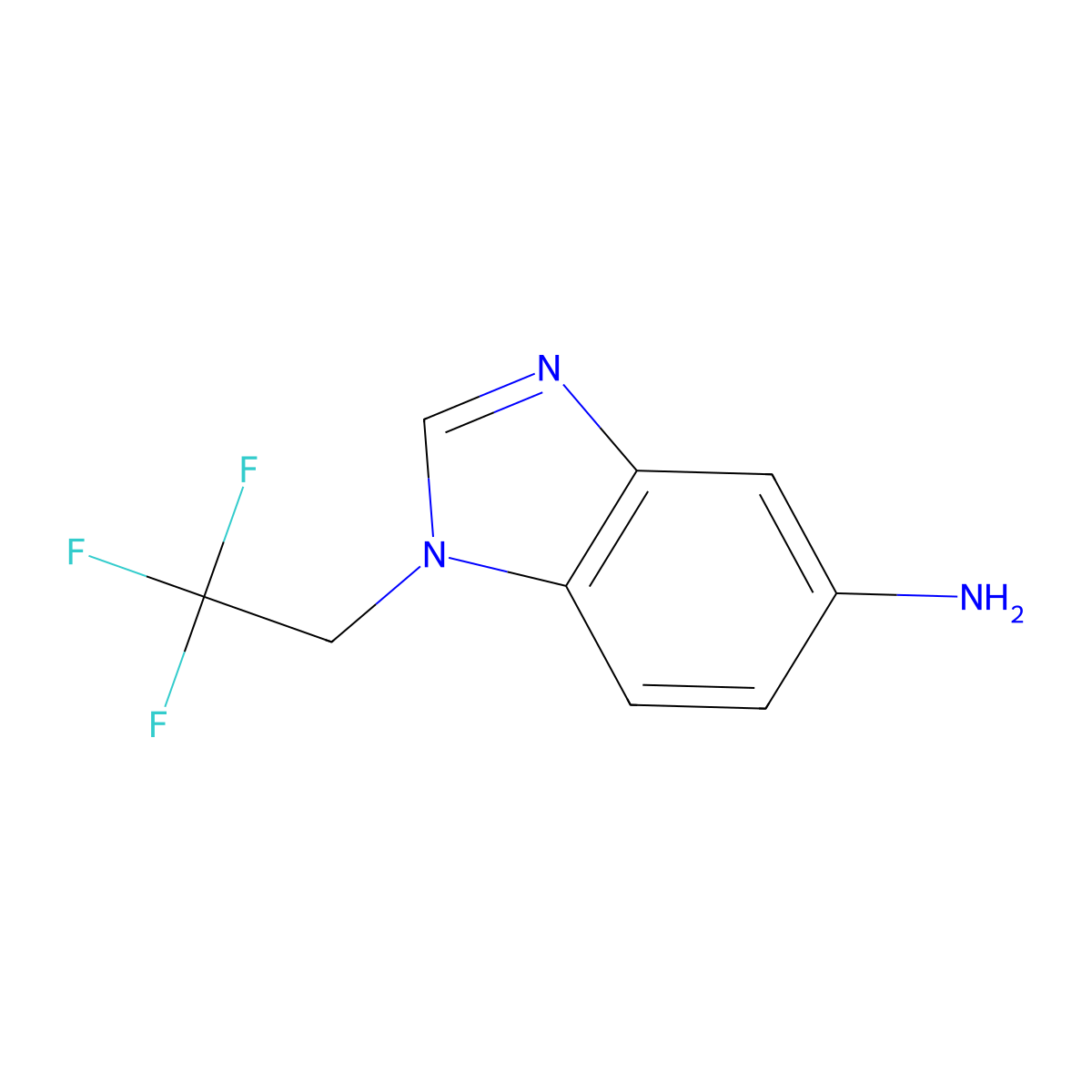 1-(2,2,2-trifluoroethyl)-1H-1,3-benzodiazol-5-amine molecular structure, CAS 1250199-46-2