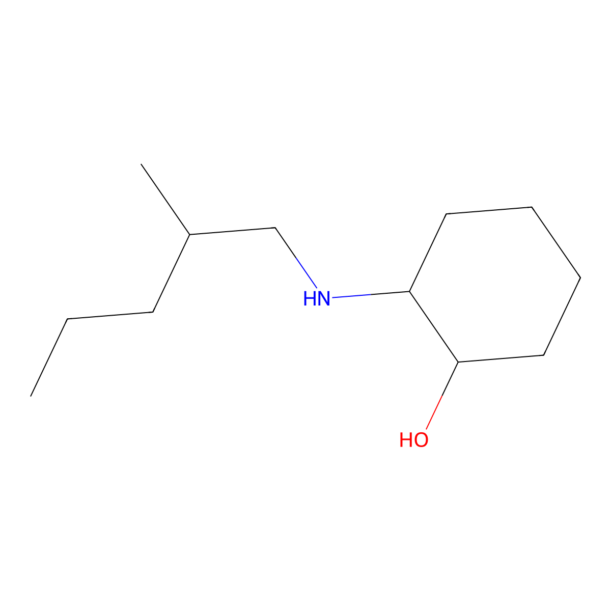 2-[(2-Methylpentyl)amino]cyclohexan-1-ol molecular structure, CAS 1250200-84-0